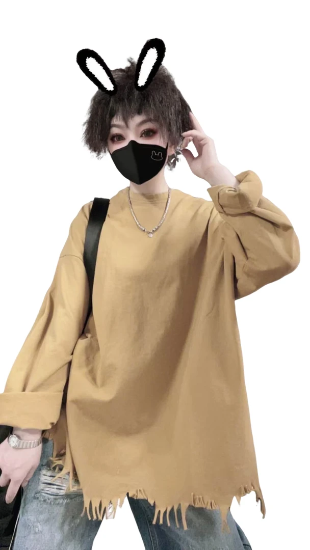 【佳老板】“25052#春款时尚休闲百搭纯色长袖卫衣