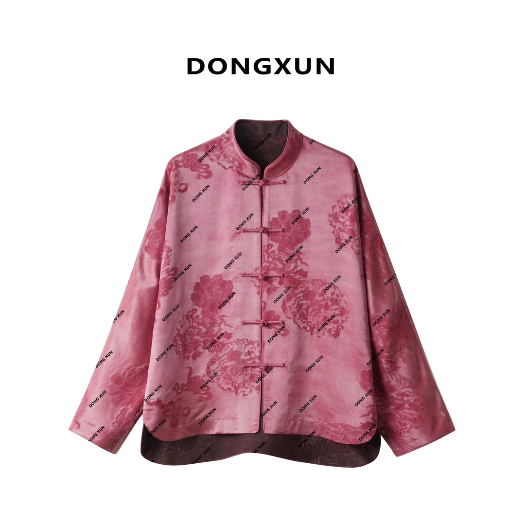 【丁香】满分桑蚕丝香云纱蜡染新中式设计款外套DX24AW040紫、红外套