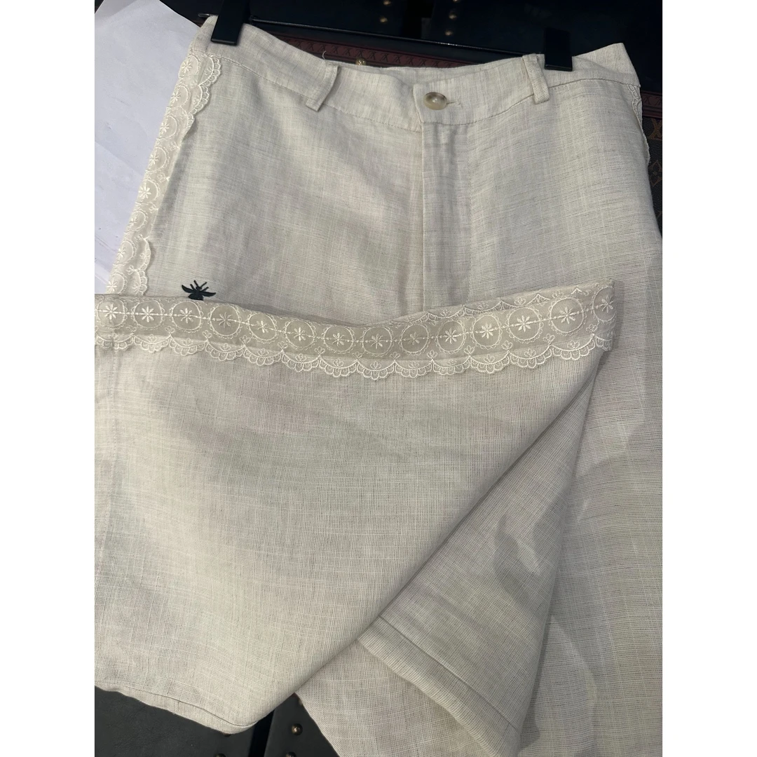 2025春夏新款 女士花边蕾丝长裤休闲裤（D12DD54CK01）