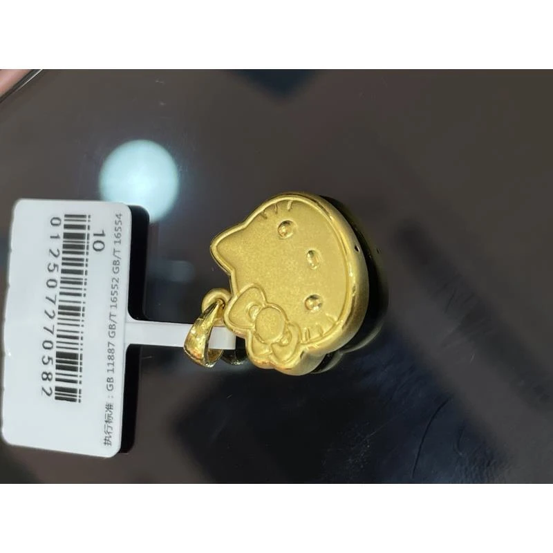 【金展珠宝】 足金 KT猫吊坠  瓜子扣