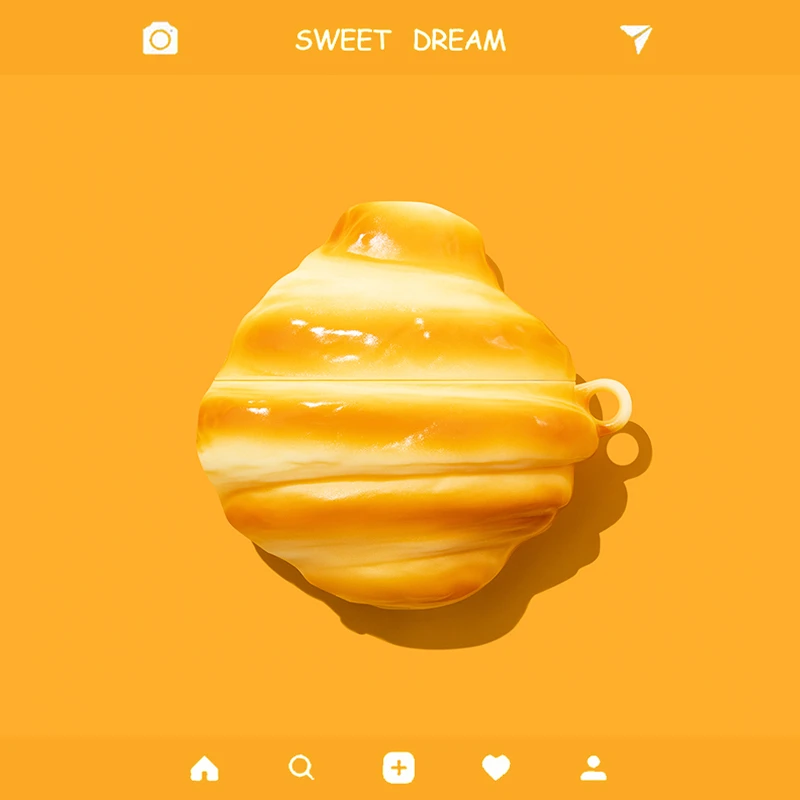 仿真牛角包airpodspro2蓝牙耳机套适用airpods4代保护壳苹果2/3代