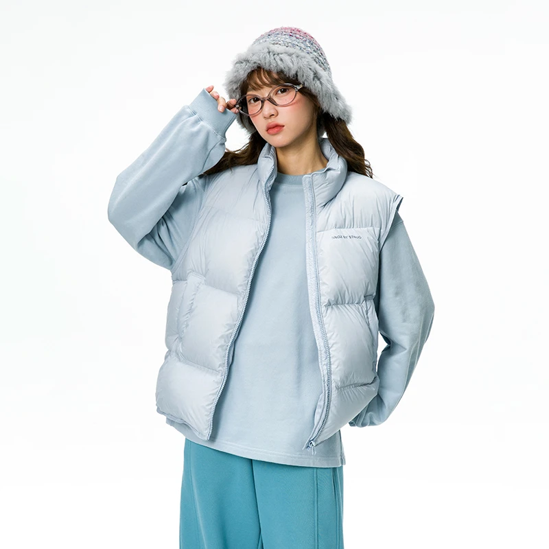 初中生冬季新款女大童保暖羽绒马甲C25DY3035W