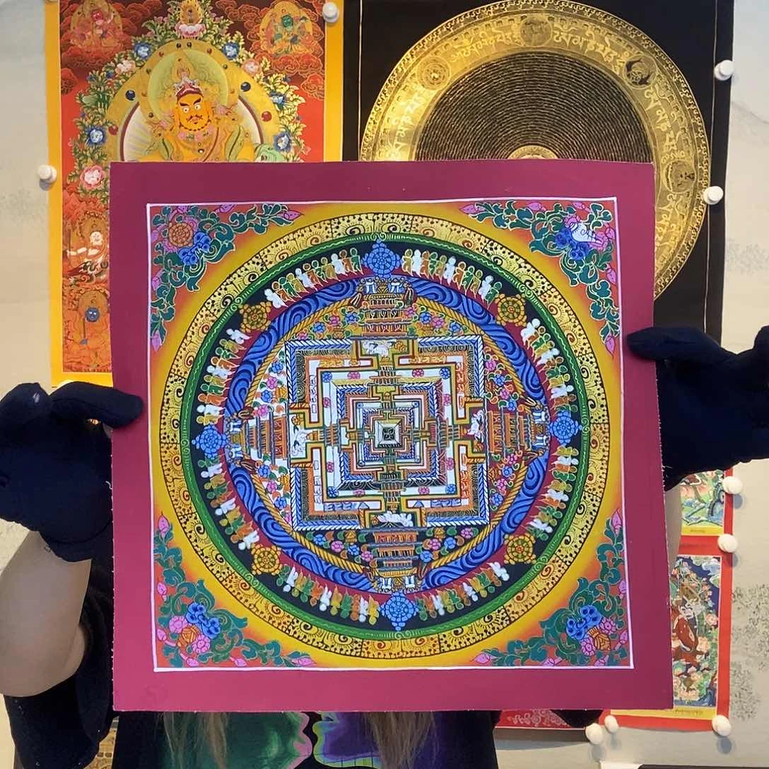 卷轴画纯手绘唐卡坛城27厘米左右