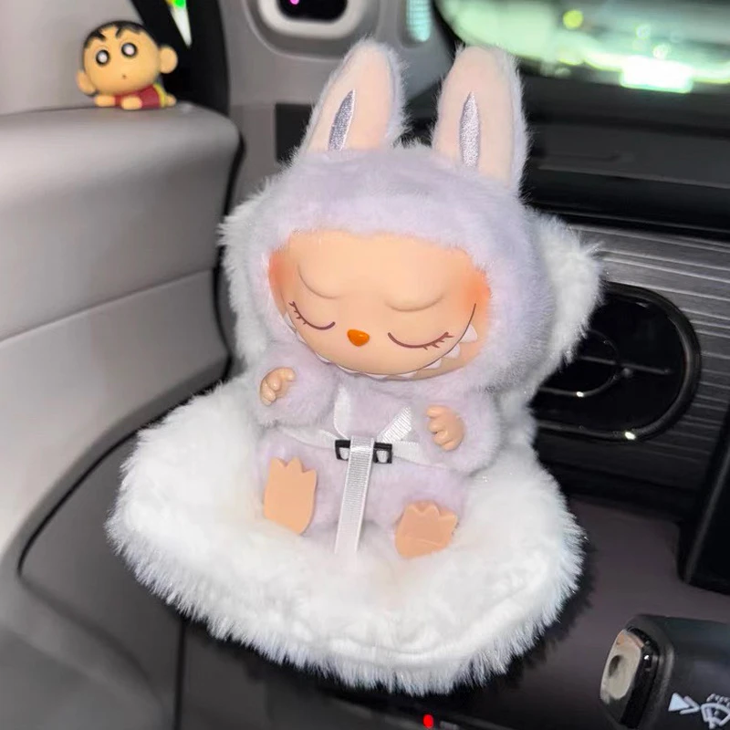 玩具安全座椅Labubu拉布布搪胶娃娃车载安全座椅汽车出风口装饰