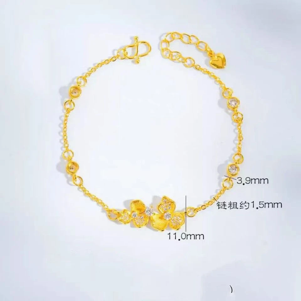 合金手链 鸢景常在手链鸢尾花锆石清新甜美送女友轻奢礼物