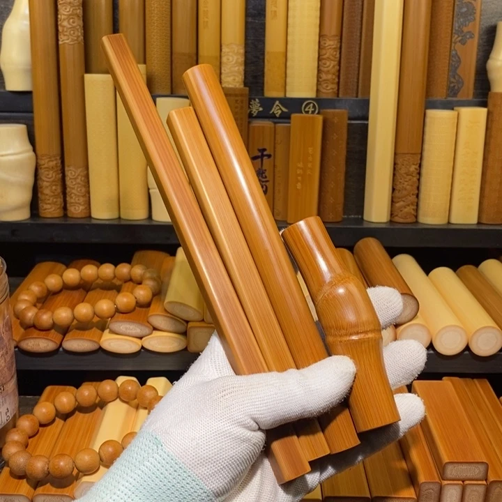 实心玉竹文玩手把件