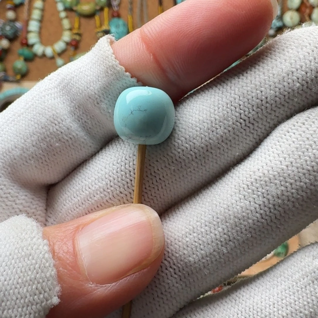 绿松石珠宝奇石未镶嵌小****口11m m