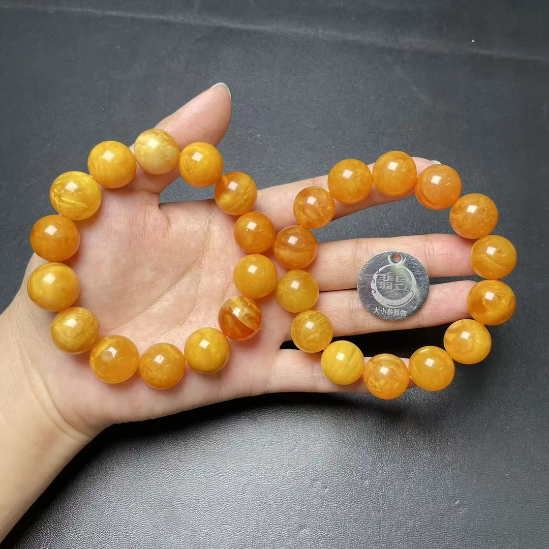 翡昱-N5-41925-蜜蜡手串/约14+/约14颗/-多样性发其一-C