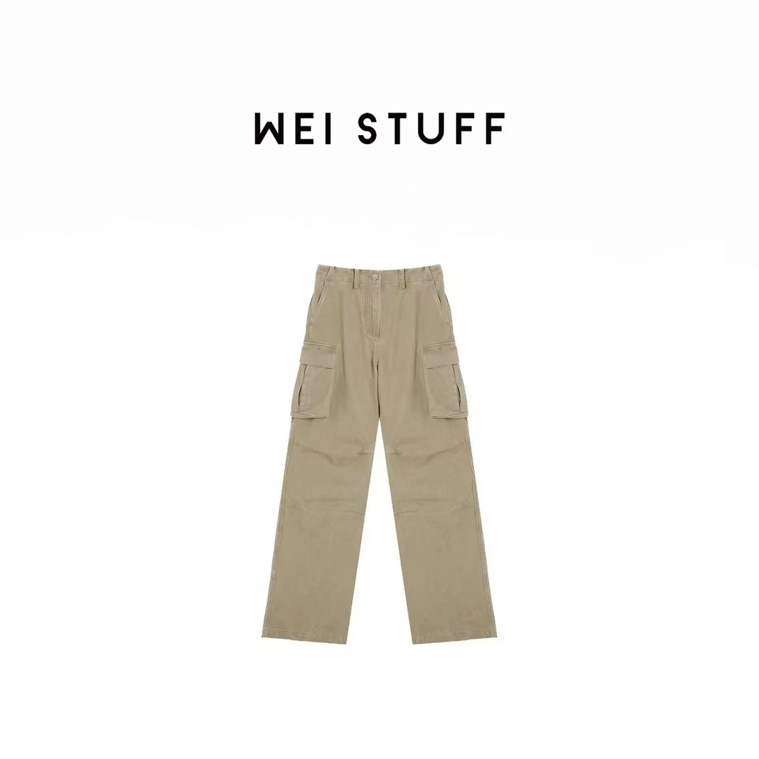 WEI STUFF “工装美学“美式复古直筒口袋休闲裤子 6402 S
