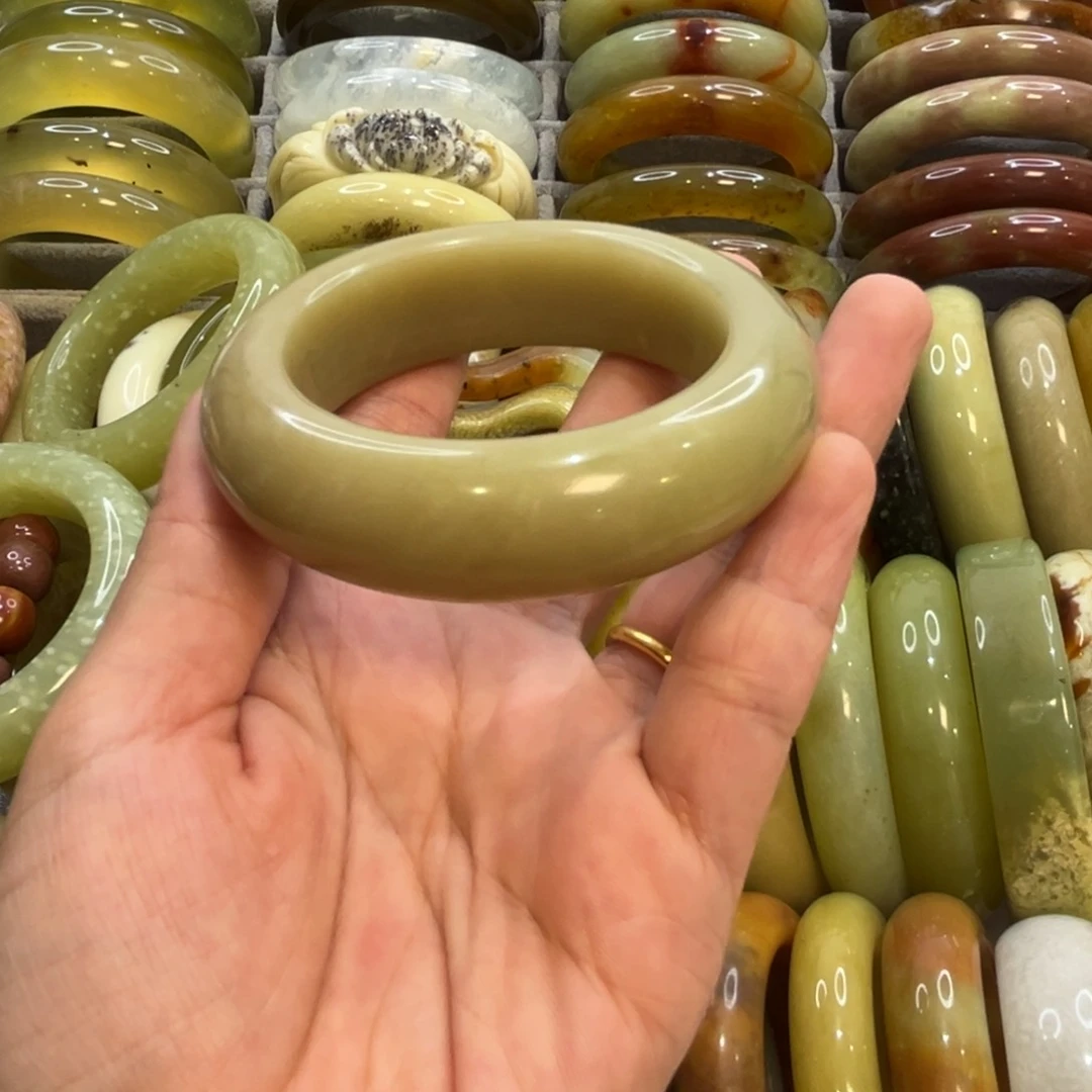 蛇纹石玉合金手镯53.9