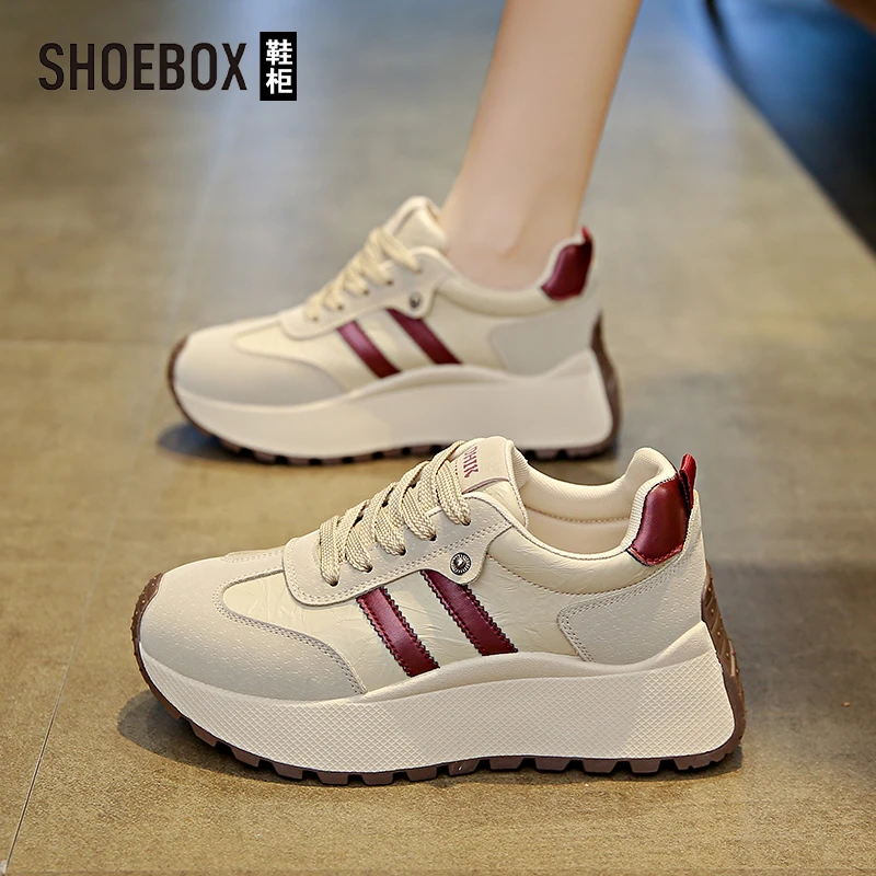 SHOEBOX鞋柜女鞋踩屎感运动鞋女款2025新款春季爆款阿甘老爹鞋