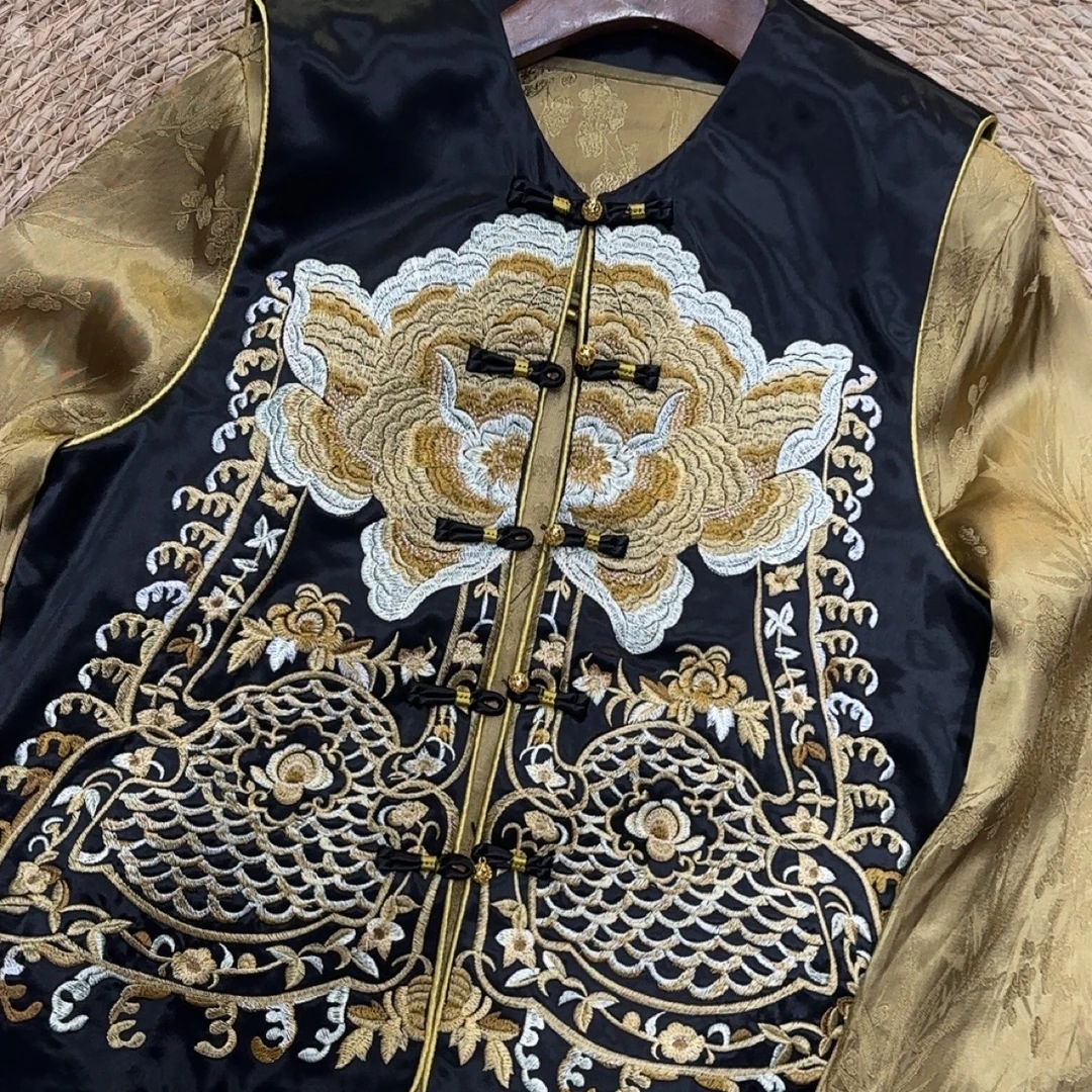 时尚潮流精品女装时尚休闲长袖短款夏季春季宽松中式中国风印花