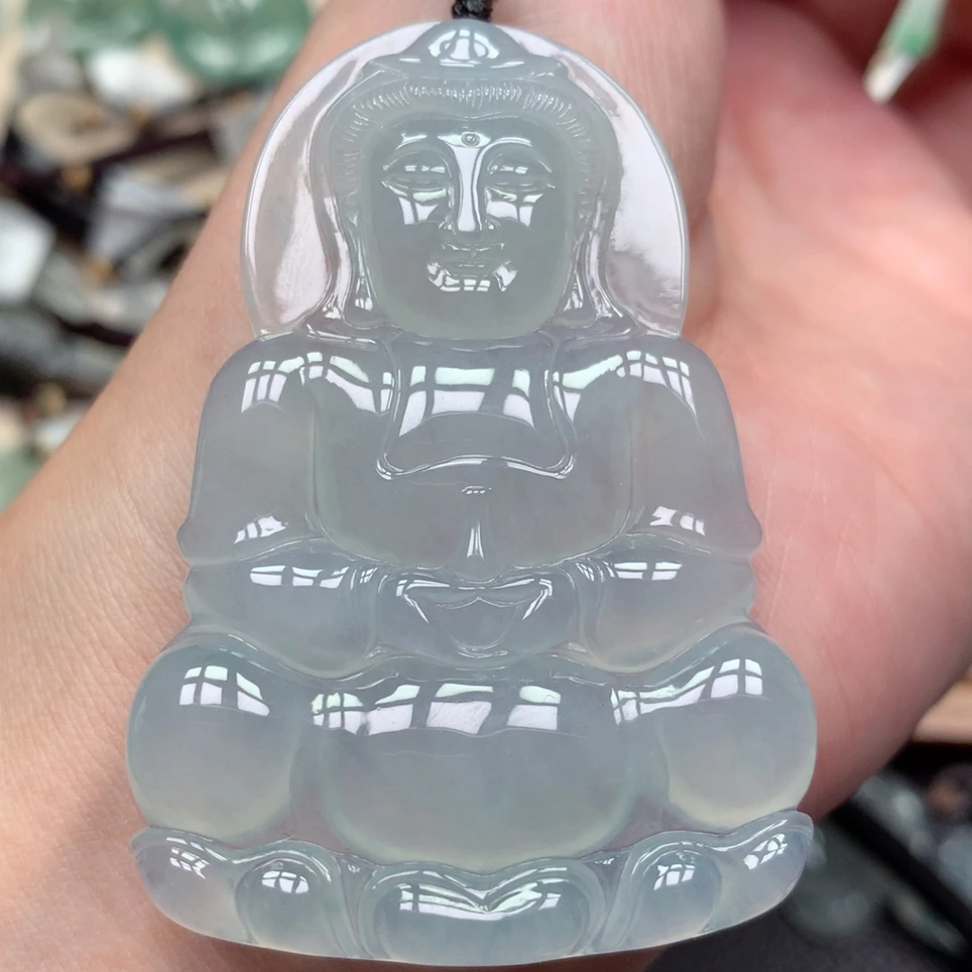 翡翠未镶嵌颈饰观音