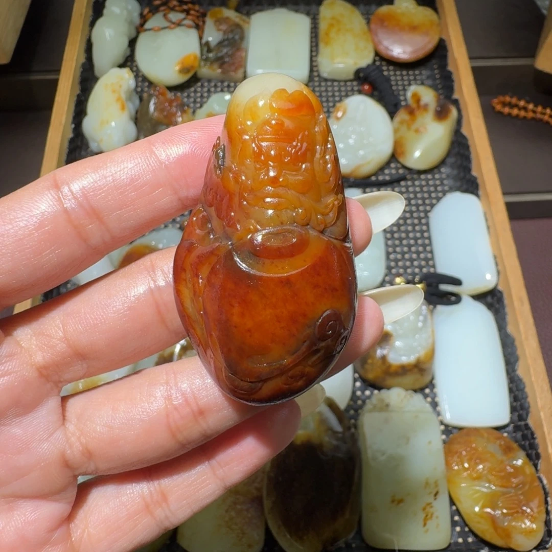 和田玉银S925镶嵌吊坠(不含链)