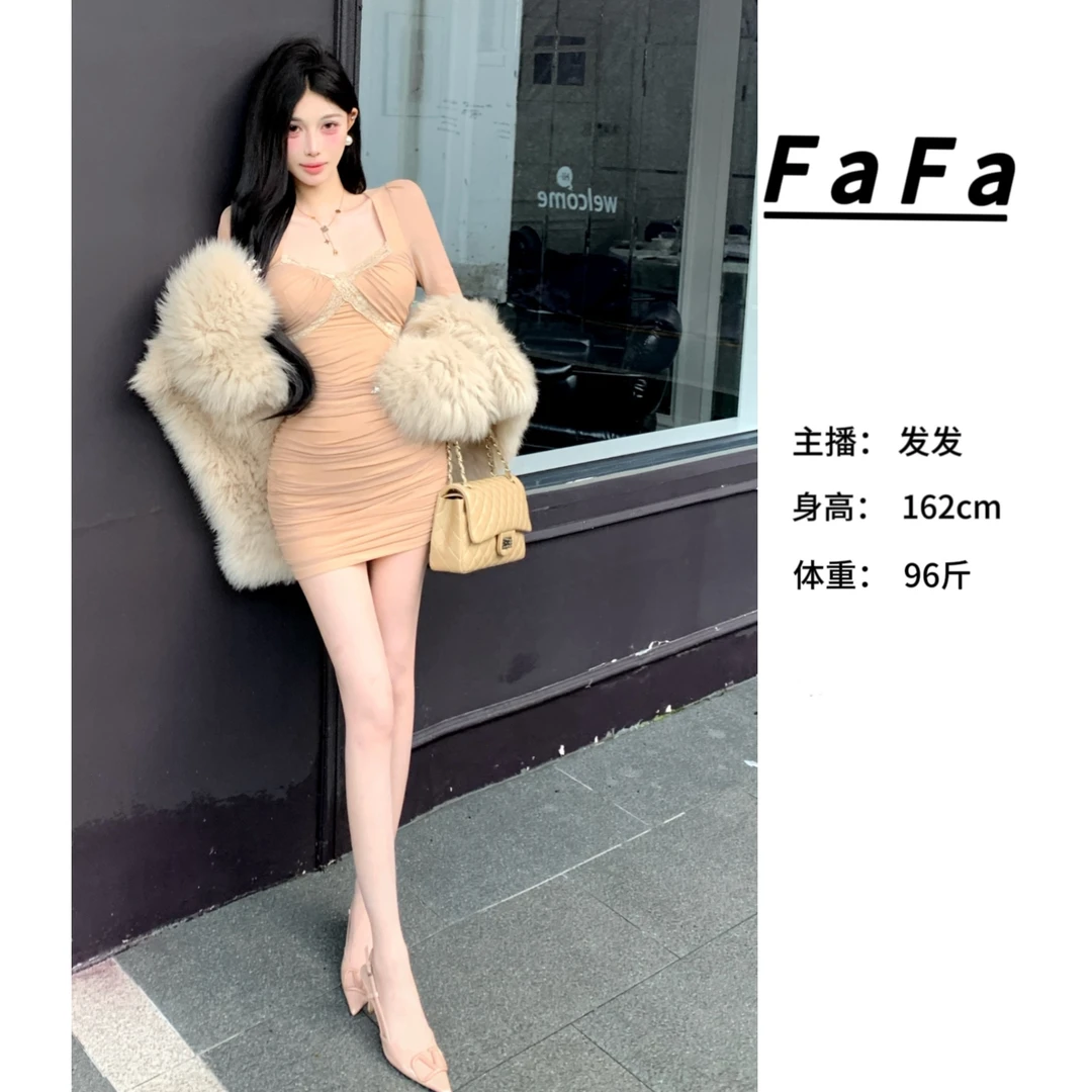 FaFa ●【浪漫具像化】连衣裙Q4LYQ1104A性感气质设计感法式修身