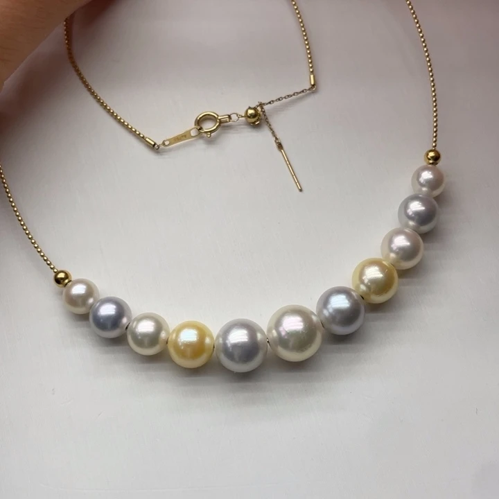 海水珍珠项链18K金镶嵌