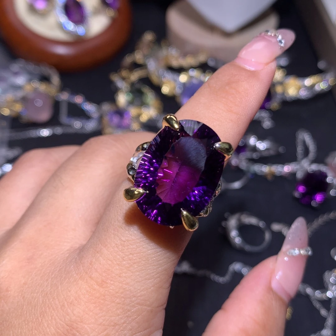 【闪购商品】水晶戒指银S925镶嵌无**境戒指