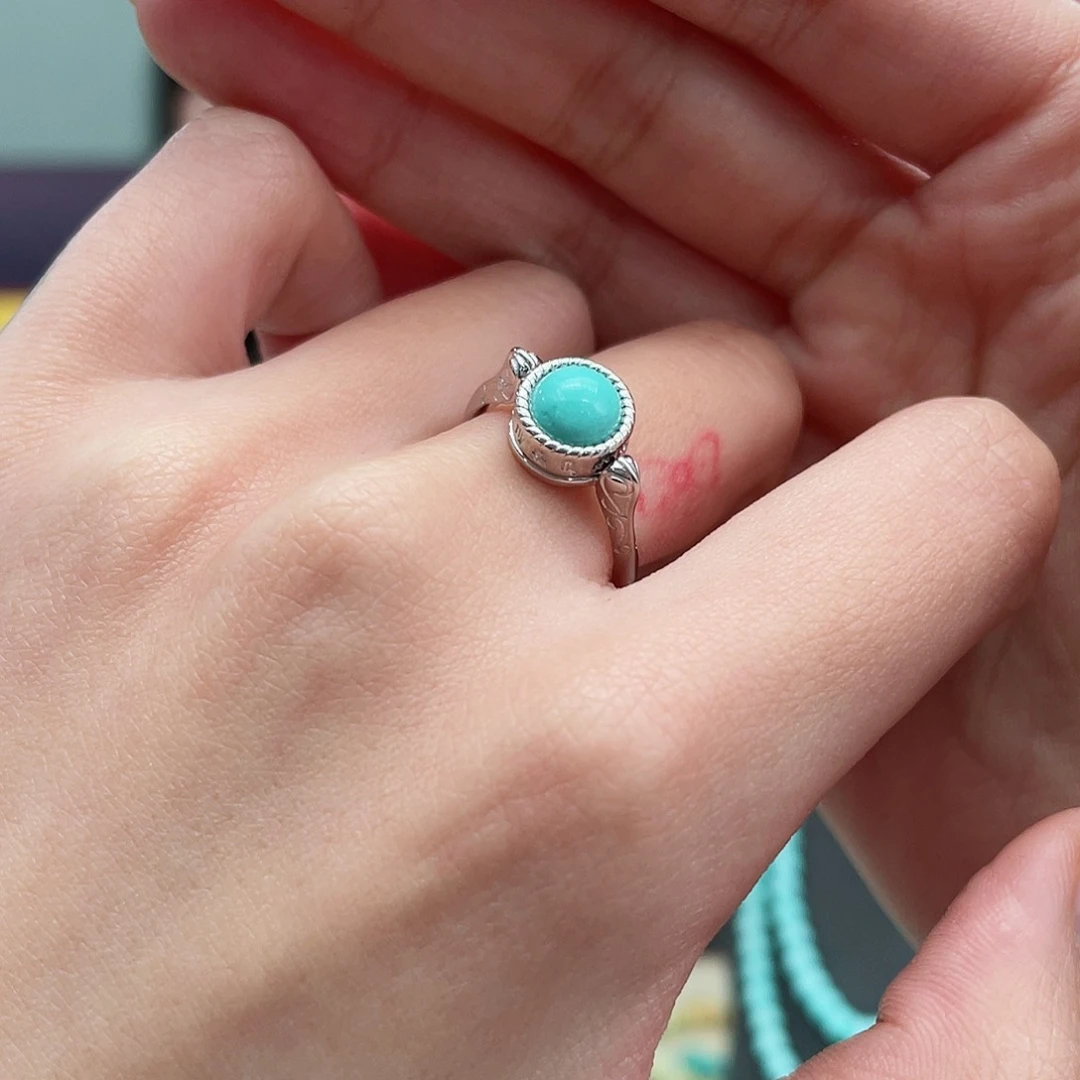 绿松石颈饰银S925镶嵌