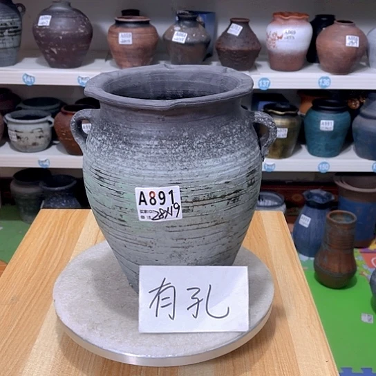 红陶手工制作工艺花盆