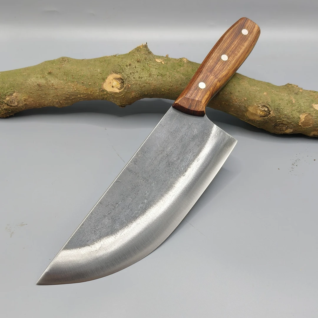 高碳钢锻打中型夹柄分割刀家用刀具锋利