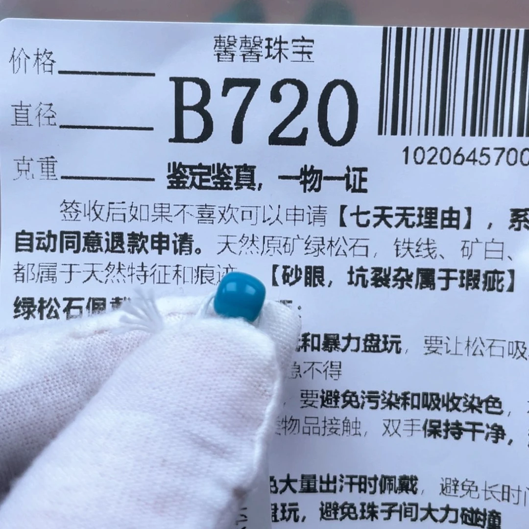 绿松石未镶嵌颈饰