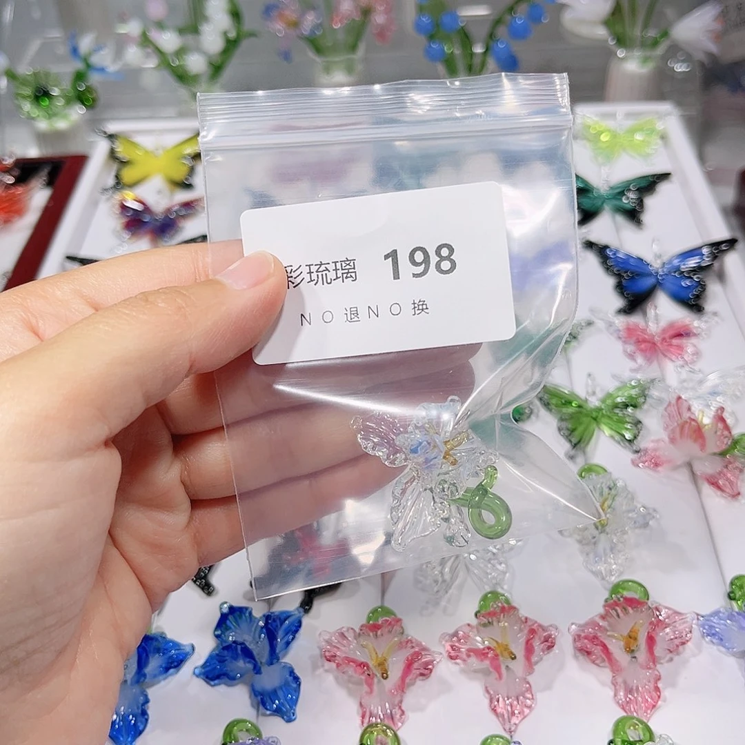 玻璃颈饰198幽灵白鸢尾花