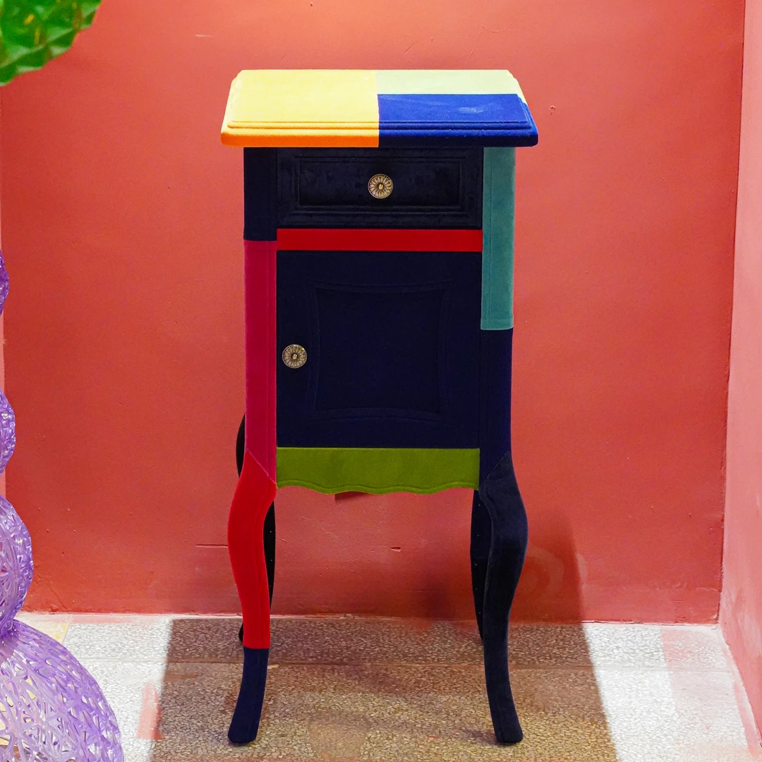 【本尼家】BP17现代轻奢波普风艺术包布撞色边柜收纳柜边几储物柜