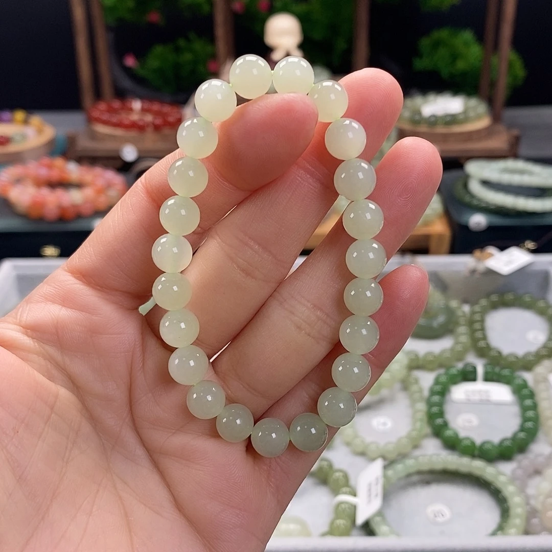 和田玉手链未镶嵌微微瑕