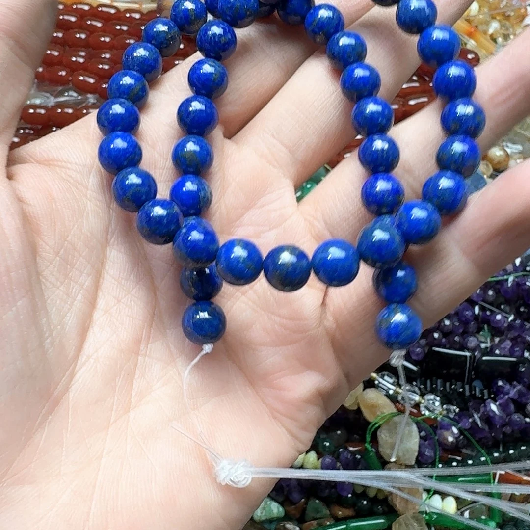 玛瑙/玉髓未镶嵌珠宝半成品一条8mm青金石