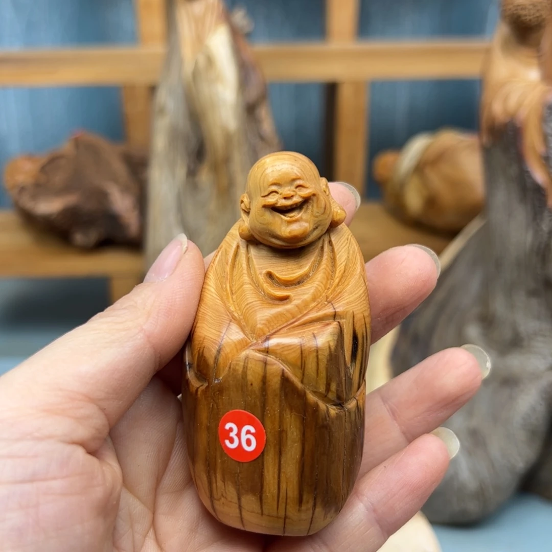 如***形木崖柏木摆件手把件，
