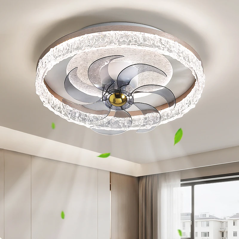 卧室风扇灯2025新款现代简约客厅餐厅电扇灯一体吸顶静音中山灯具