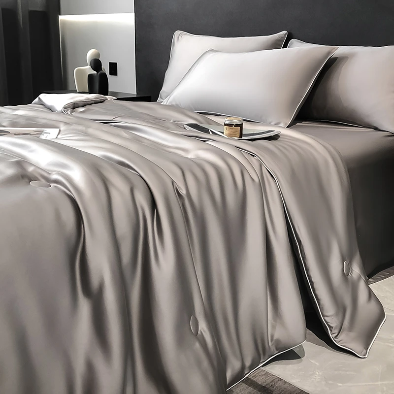 富安娜2025新款夏被夏凉被夏季凉感天丝空调被四件套单人薄款被子