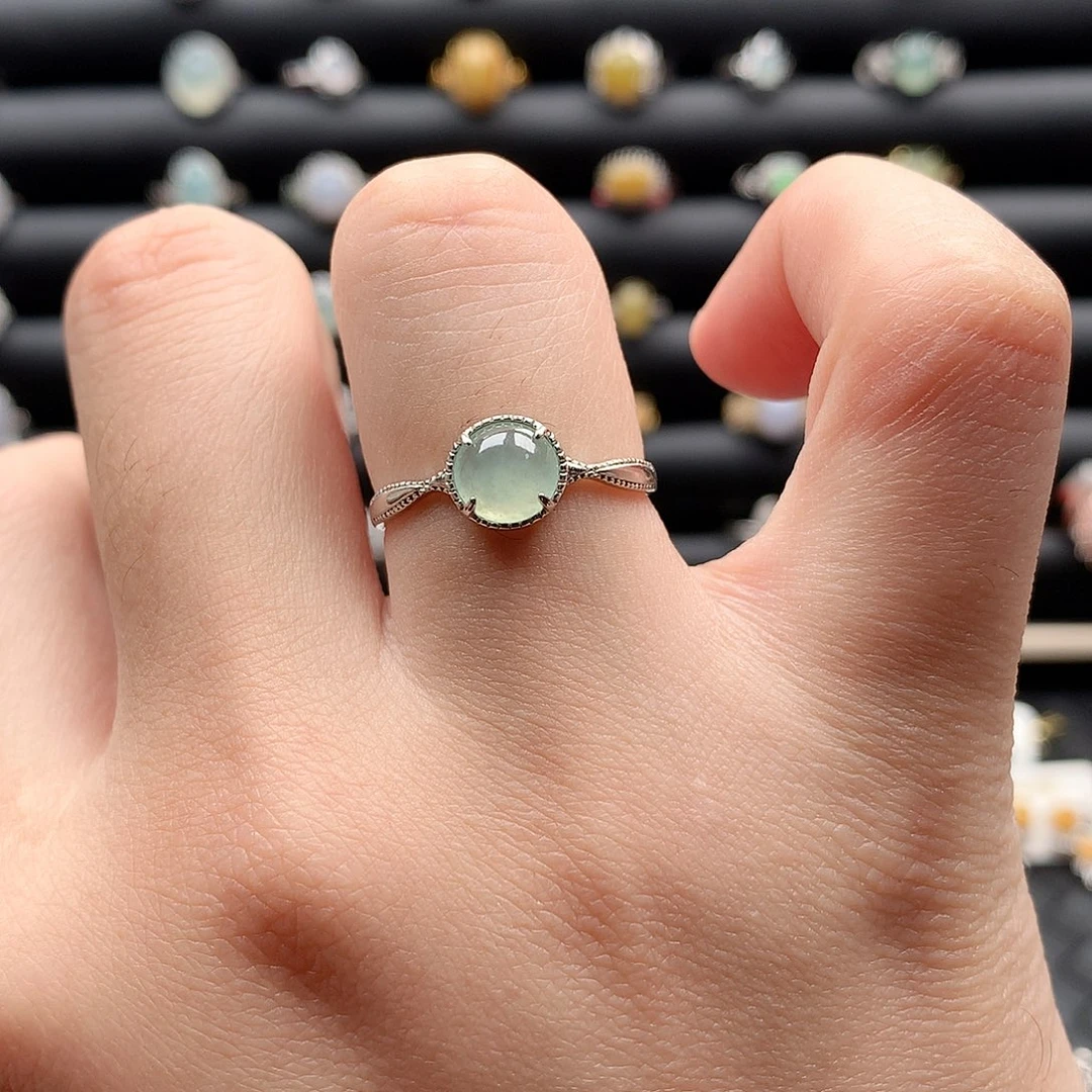 翡翠耳饰银S925镶嵌0033