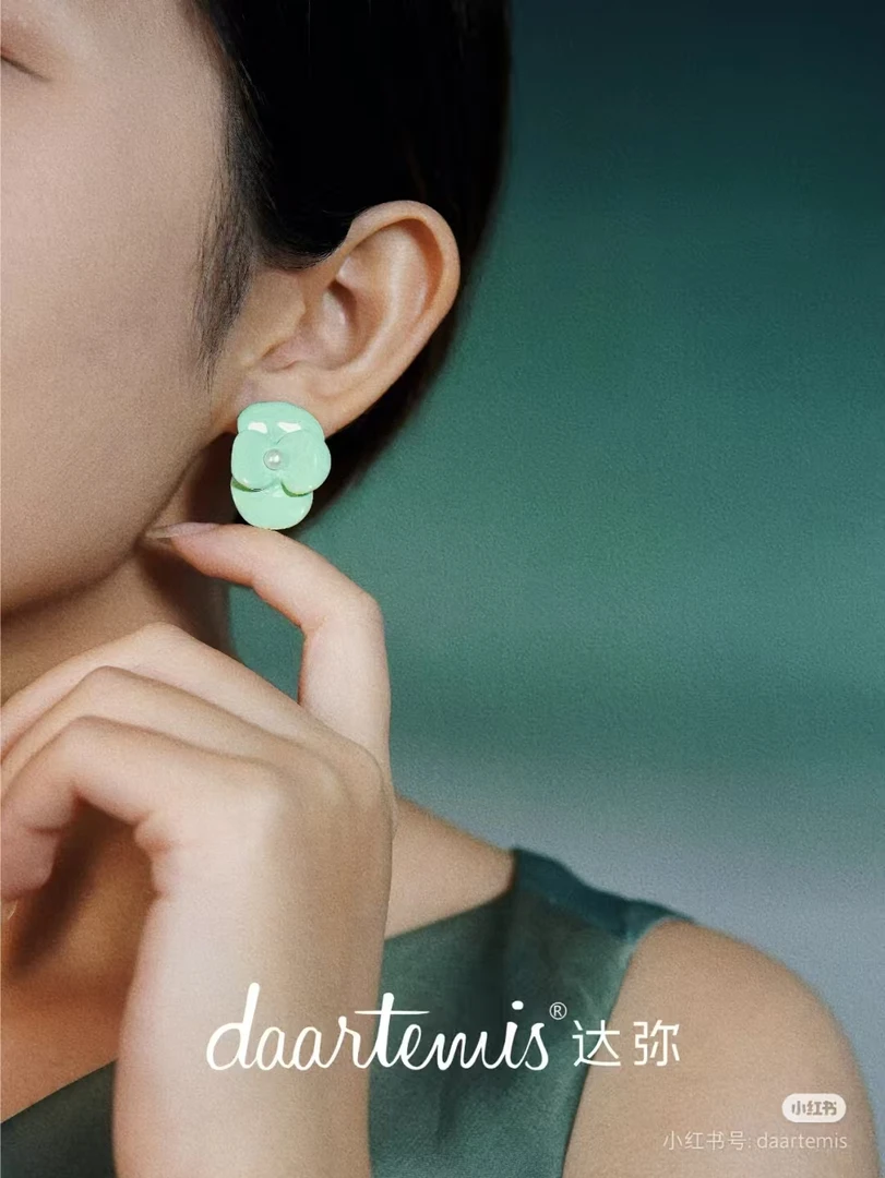 合金耳饰 【刘彤推荐】虞美人绿色MINI耳坠
