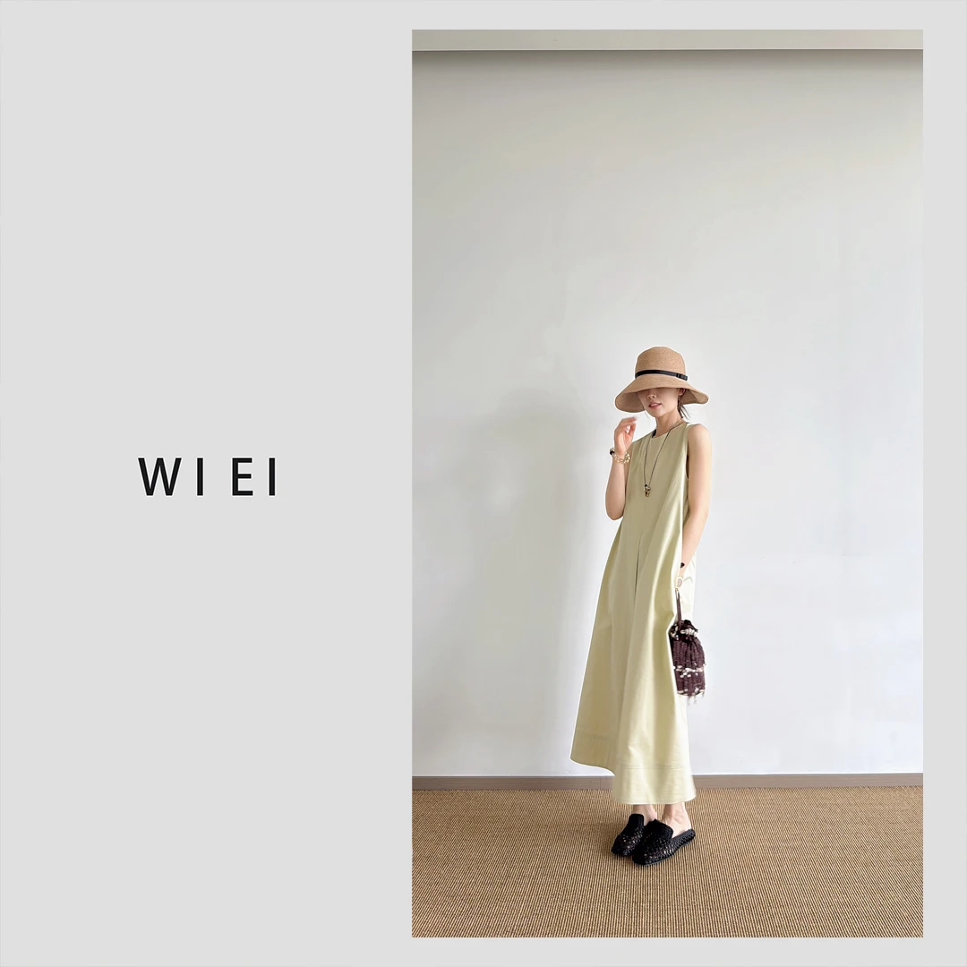 《WI EI》女神裙*row风极简口袋 圆领无袖一片式显瘦连衣裙 W25K051