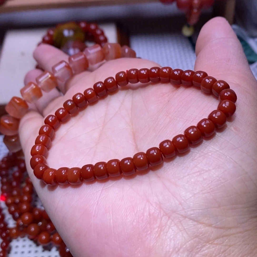 南红玛瑙未镶嵌手串卡6