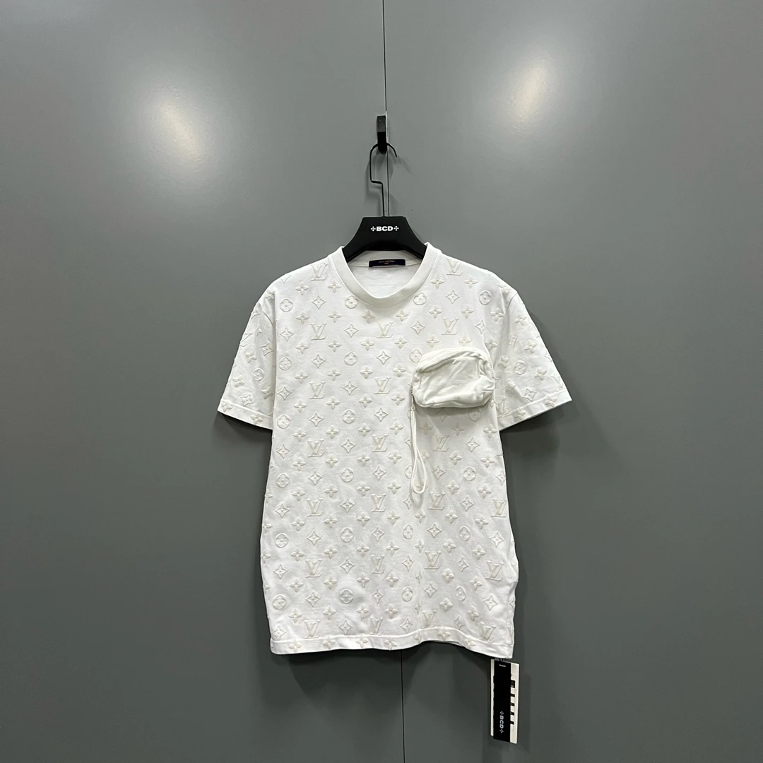 95新 LouisVuitton/路易威登 q213 植绒老花短袖 M码/bc006697