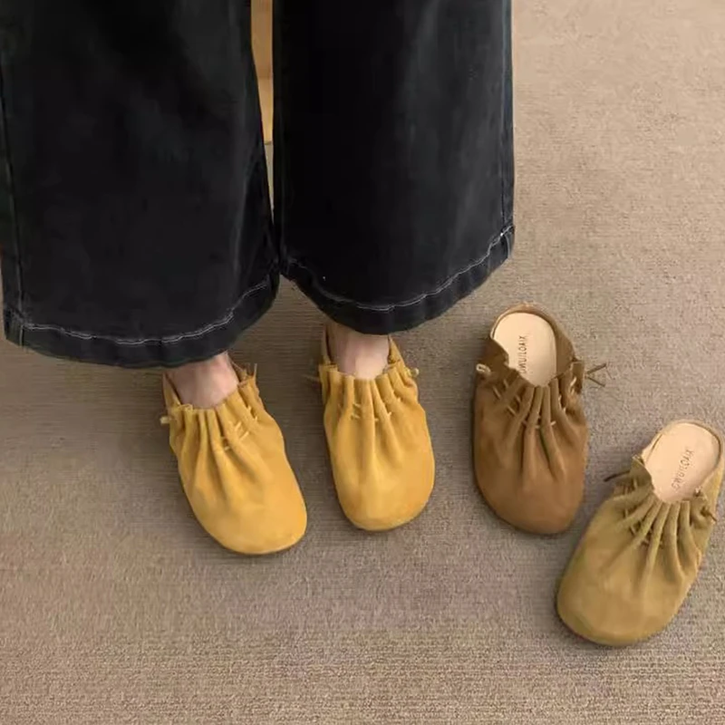 勃肯鞋女半拖2025年新款新款复古时尚百搭一脚蹬懒人春秋包头拖鞋