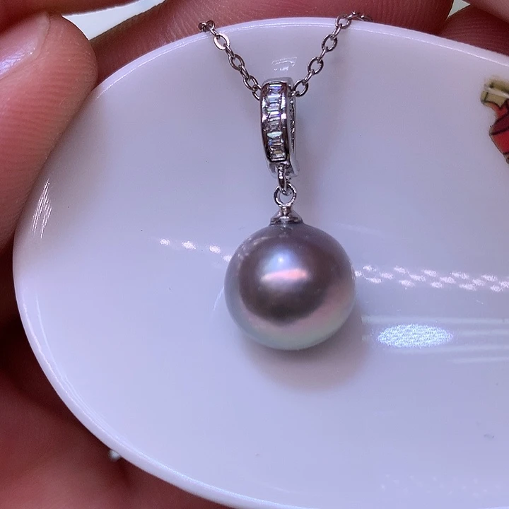 银S925镶嵌耳饰淡水珍珠