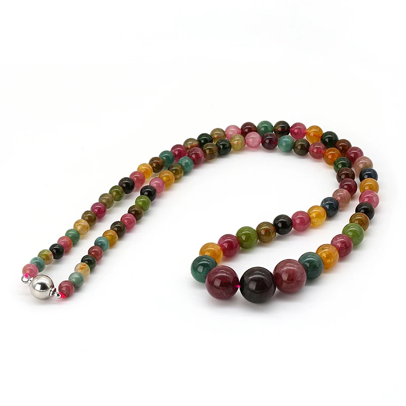 九福晶典 糖果色碧玺圆珠塔链  WHS83929-12mm