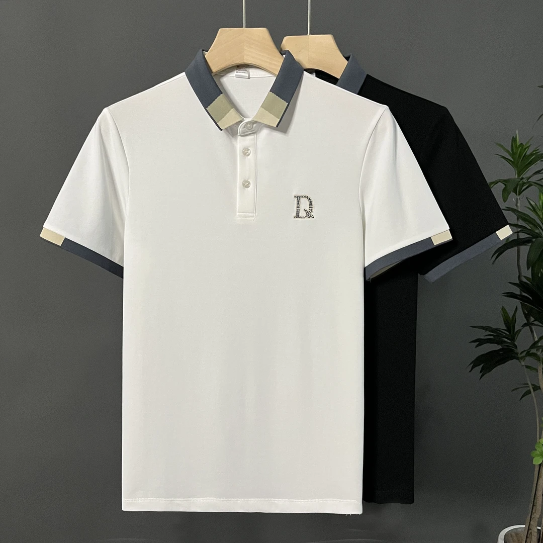 夏季透气薄款男士Polo衫短袖韩版修身时尚刺绣百搭翻领半袖上衣潮