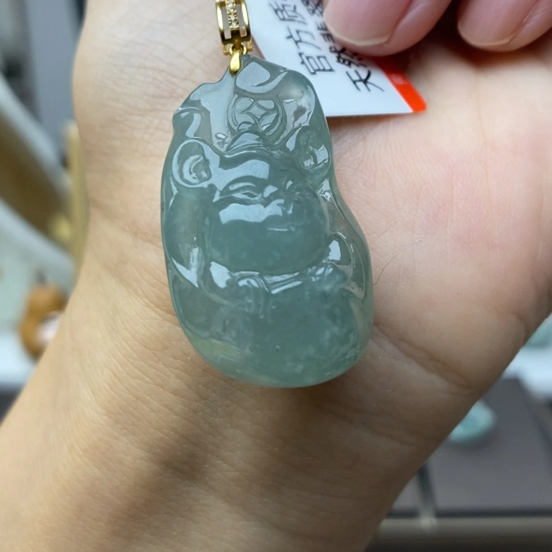 【闪购商品】颈饰18K金镶嵌翡翠鼠来宝27