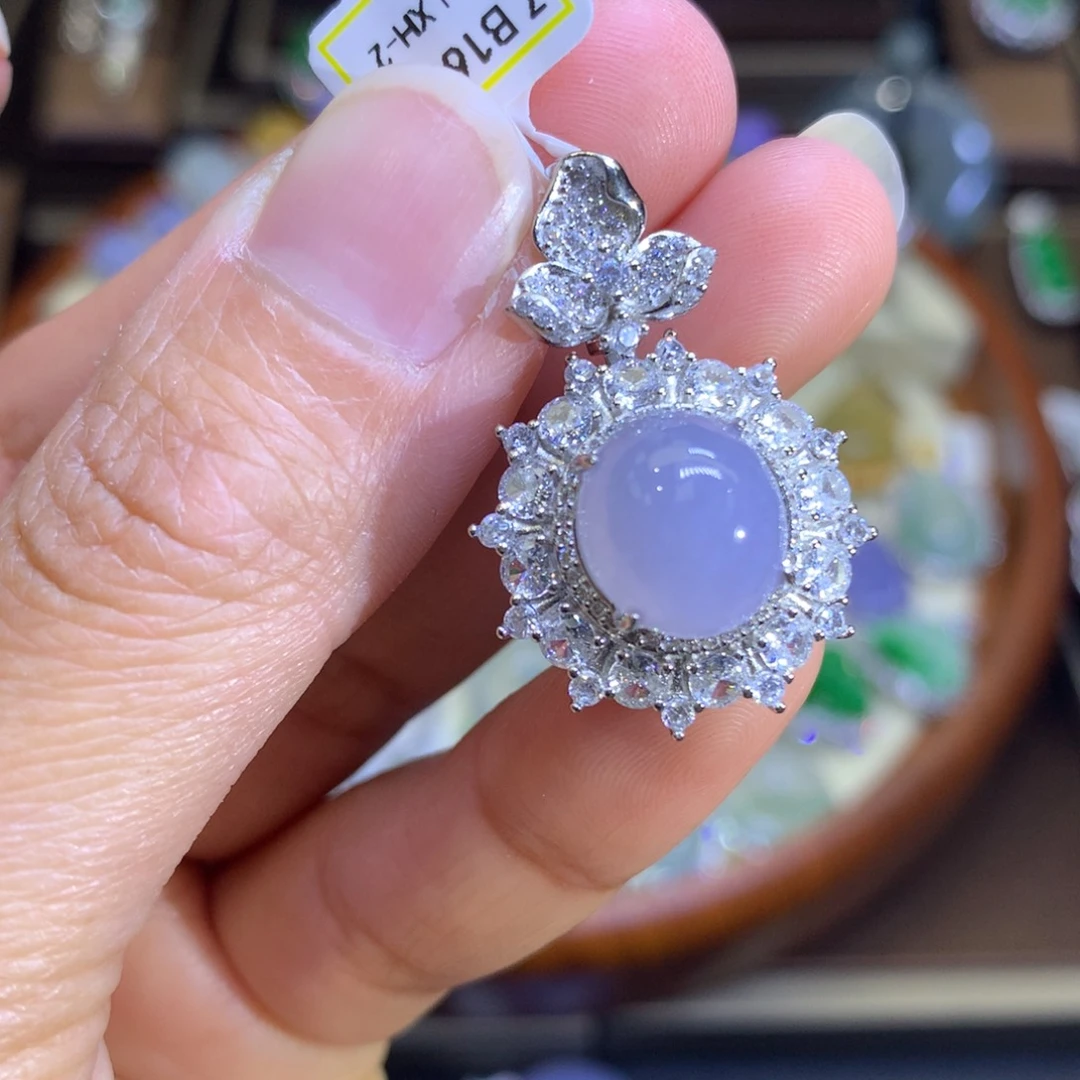 翡翠戒指银S925镶嵌翡翠