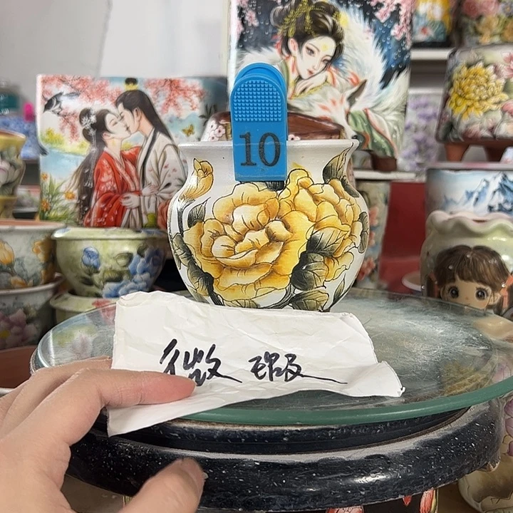 满38包邮 景德镇幸运花盆
