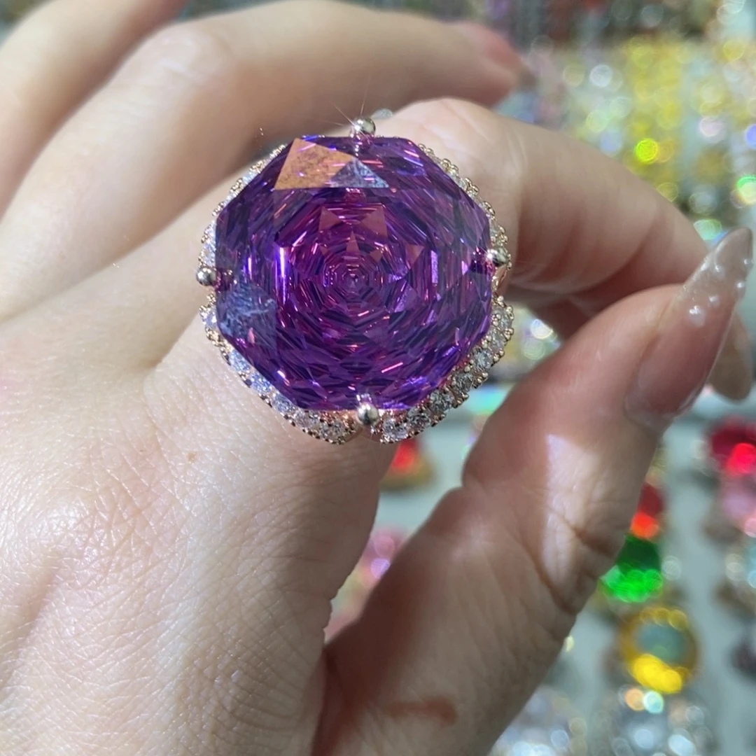 2锆石（处理）戒指