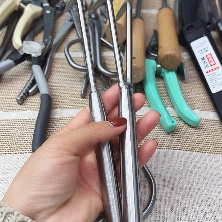 实心不锈钢松土根勾两把包邮