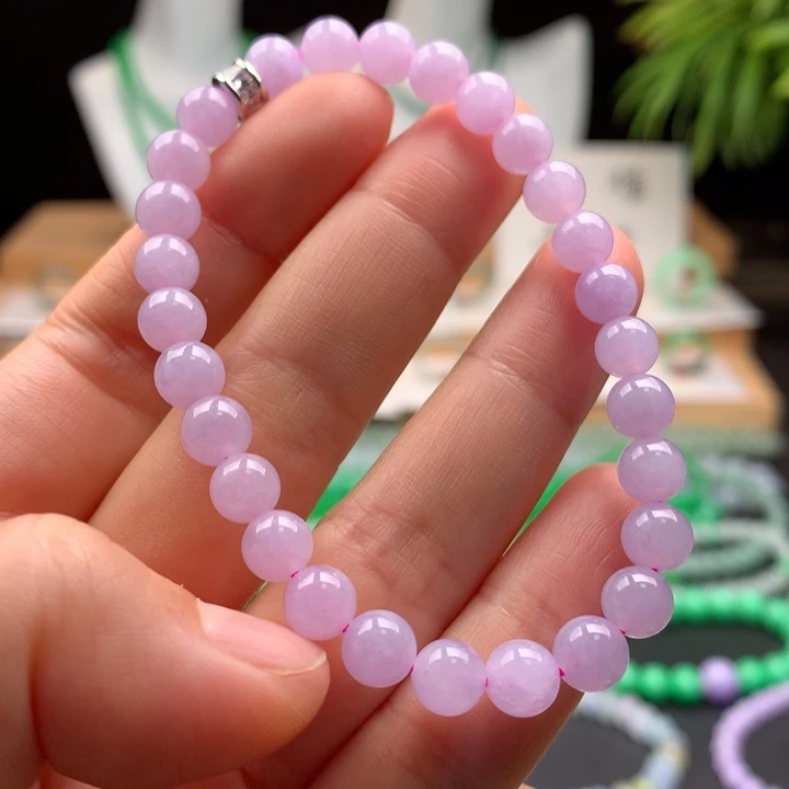 翡翠未镶嵌手链天然缅甸A货翡翠 卡6.4mm