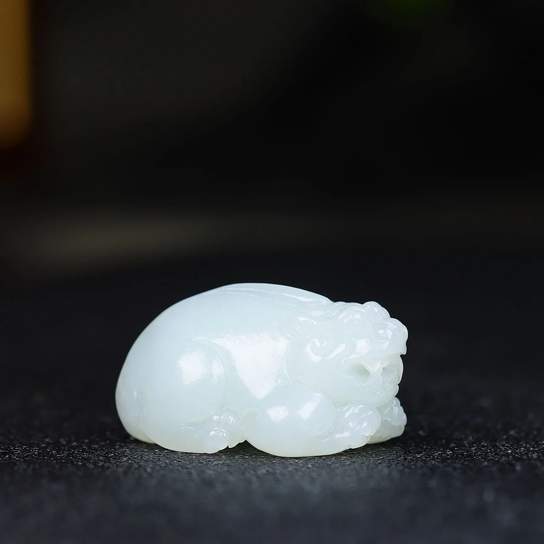 112913和田玉白玉貔貅挂件