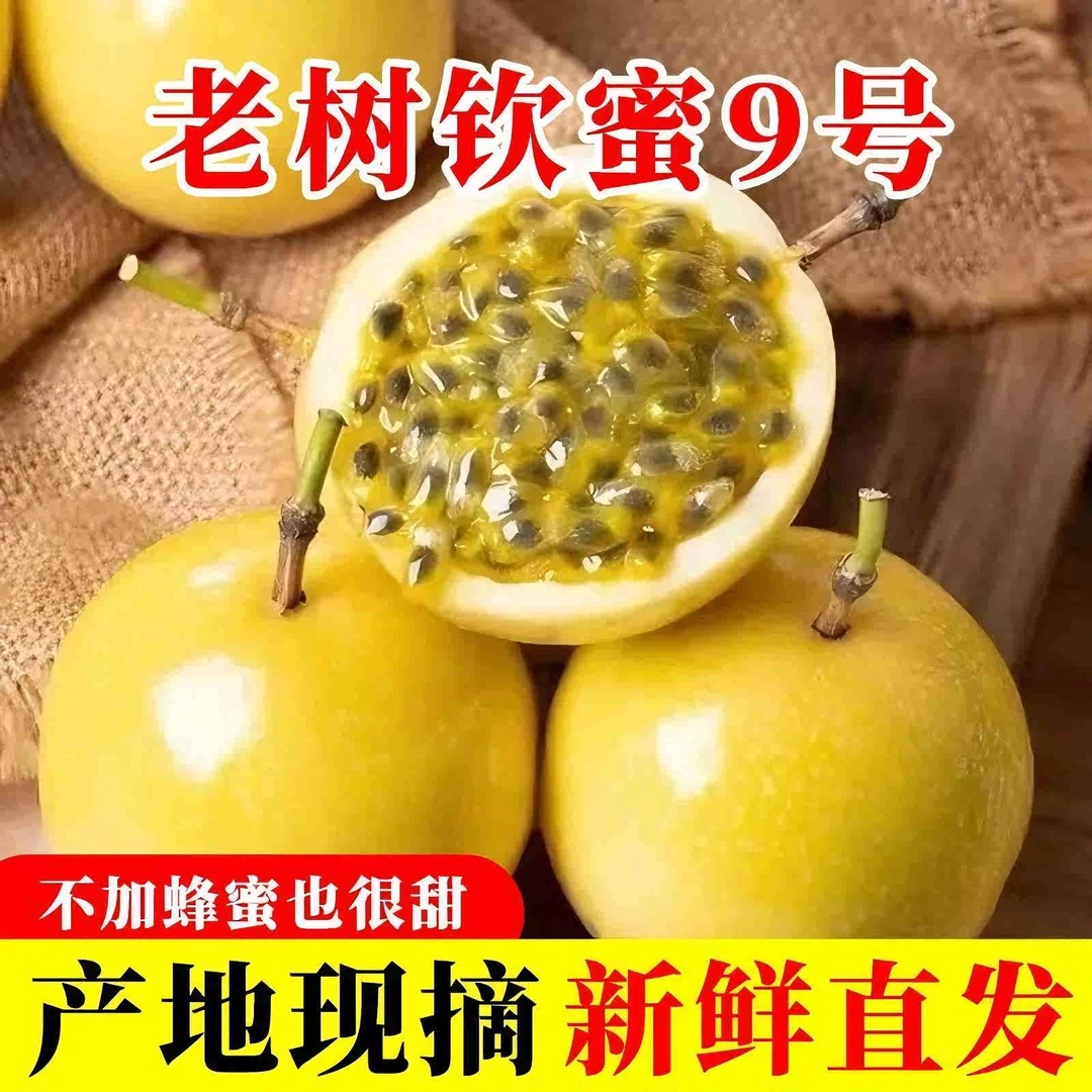 正宗钦蜜9号黄金百香果新鲜水果当季现摘白香果原浆果酱整箱pp