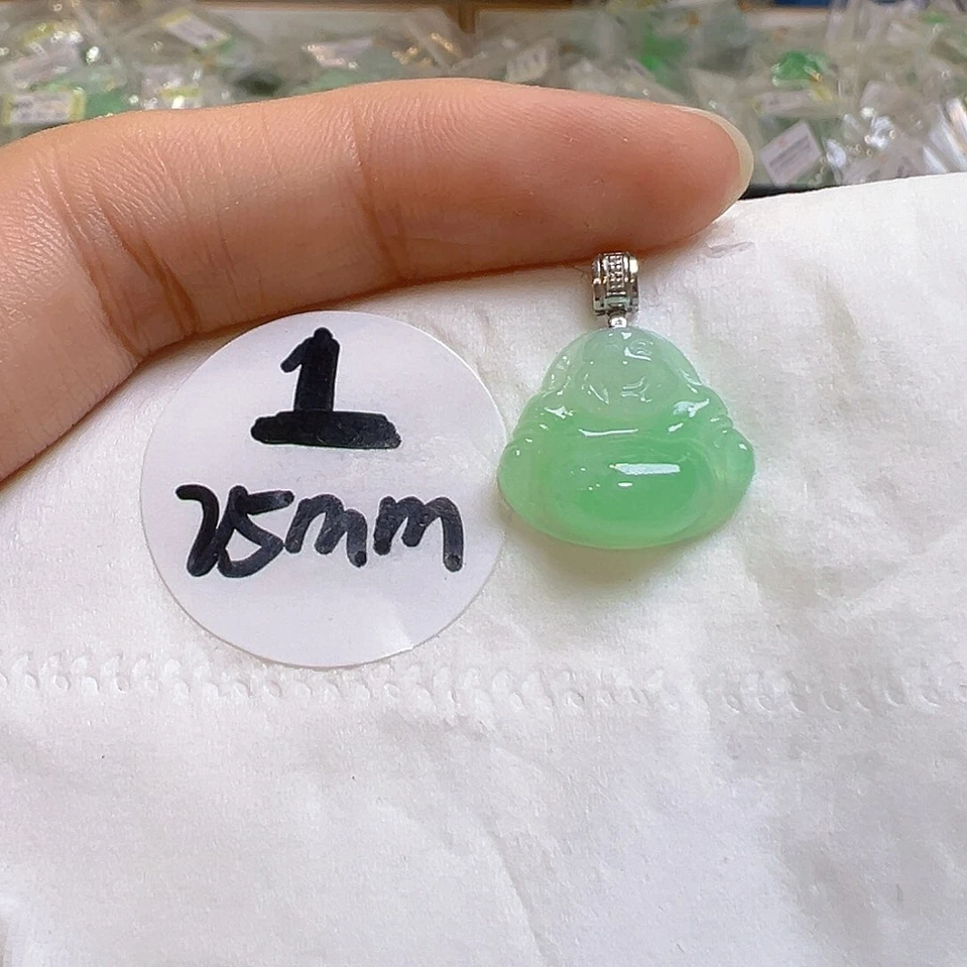 翡翠18K金镶嵌吊坠(不含链)翡翠